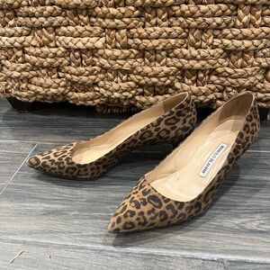 Leopard suede Manolo heels